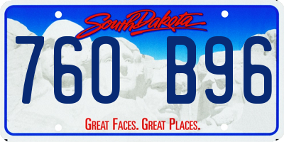 SD license plate 76OB96