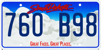 SD license plate 76OB98
