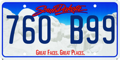 SD license plate 76OB99