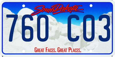 SD license plate 76OC03