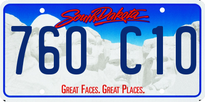 SD license plate 76OC10