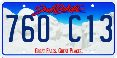 SD license plate 76OC13
