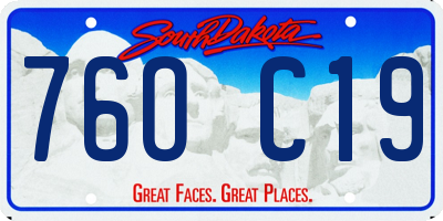 SD license plate 76OC19