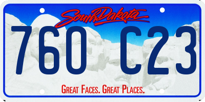 SD license plate 76OC23