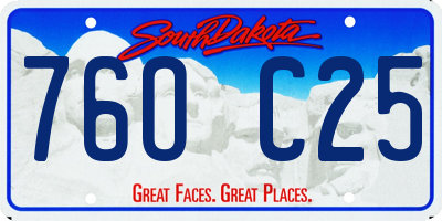 SD license plate 76OC25