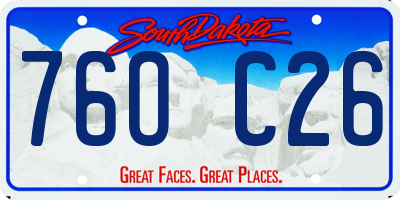 SD license plate 76OC26