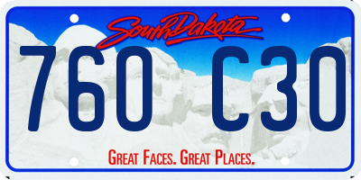 SD license plate 76OC30