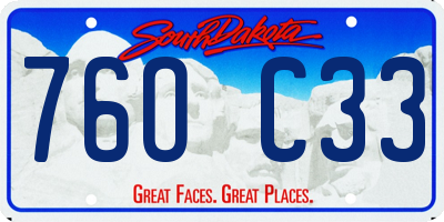 SD license plate 76OC33