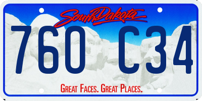 SD license plate 76OC34