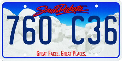 SD license plate 76OC36