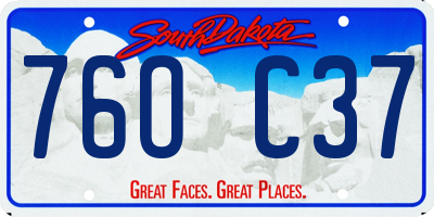 SD license plate 76OC37