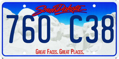 SD license plate 76OC38