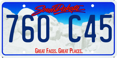 SD license plate 76OC45