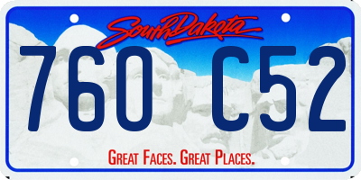 SD license plate 76OC52