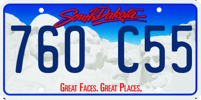 SD license plate 76OC55