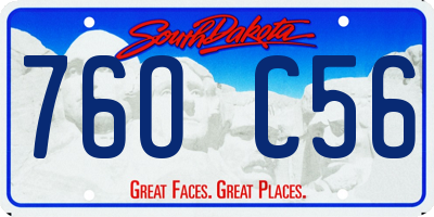 SD license plate 76OC56