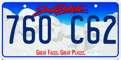 SD license plate 76OC62