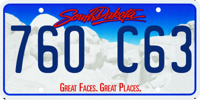 SD license plate 76OC63