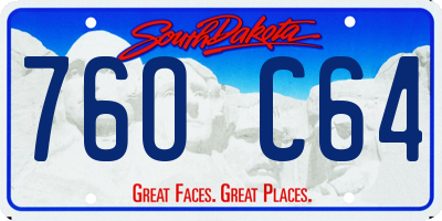 SD license plate 76OC64