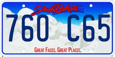 SD license plate 76OC65