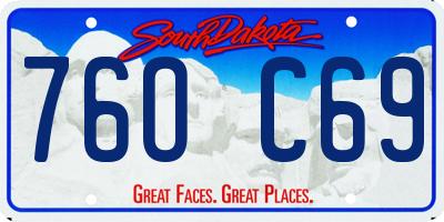 SD license plate 76OC69