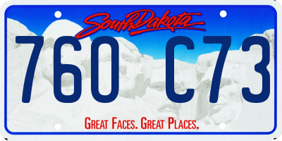 SD license plate 76OC73