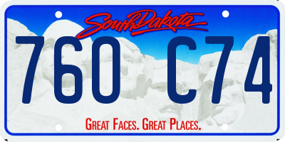 SD license plate 76OC74