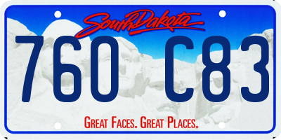 SD license plate 76OC83