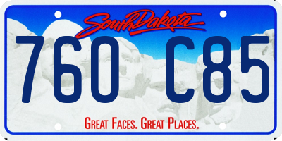 SD license plate 76OC85