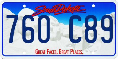 SD license plate 76OC89
