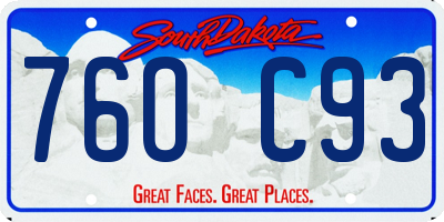 SD license plate 76OC93