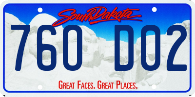 SD license plate 76OD02