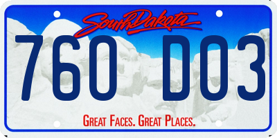 SD license plate 76OD03