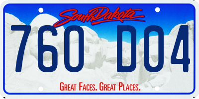 SD license plate 76OD04
