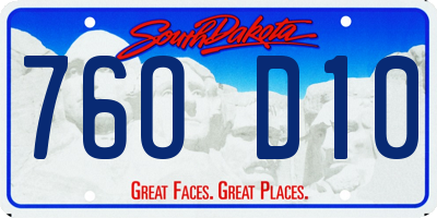 SD license plate 76OD10