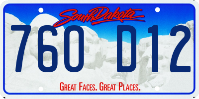 SD license plate 76OD12
