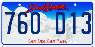 SD license plate 76OD13