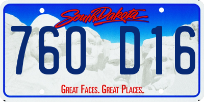 SD license plate 76OD16