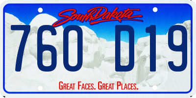 SD license plate 76OD19