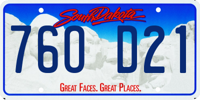 SD license plate 76OD21