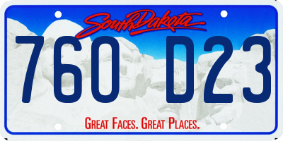 SD license plate 76OD23