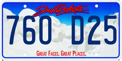 SD license plate 76OD25