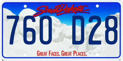 SD license plate 76OD28