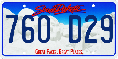 SD license plate 76OD29