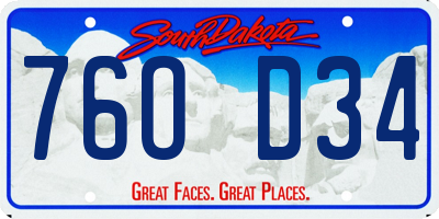 SD license plate 76OD34