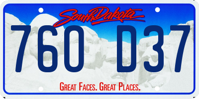 SD license plate 76OD37