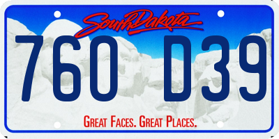 SD license plate 76OD39