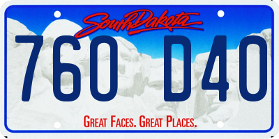 SD license plate 76OD40
