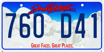 SD license plate 76OD41