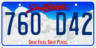SD license plate 76OD42